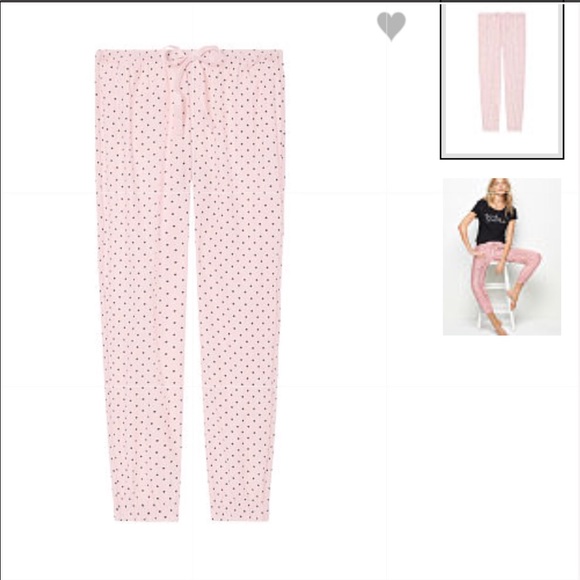 NIP VS LIGHTWEIGHT FLANNEL JOGGER  PINK DOT SZ M RARE - Picture 1 of 5